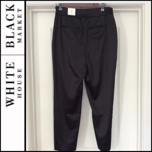 NWT WHBM Bow-Belt Satin Tapered Pants - Picture 5 of 11